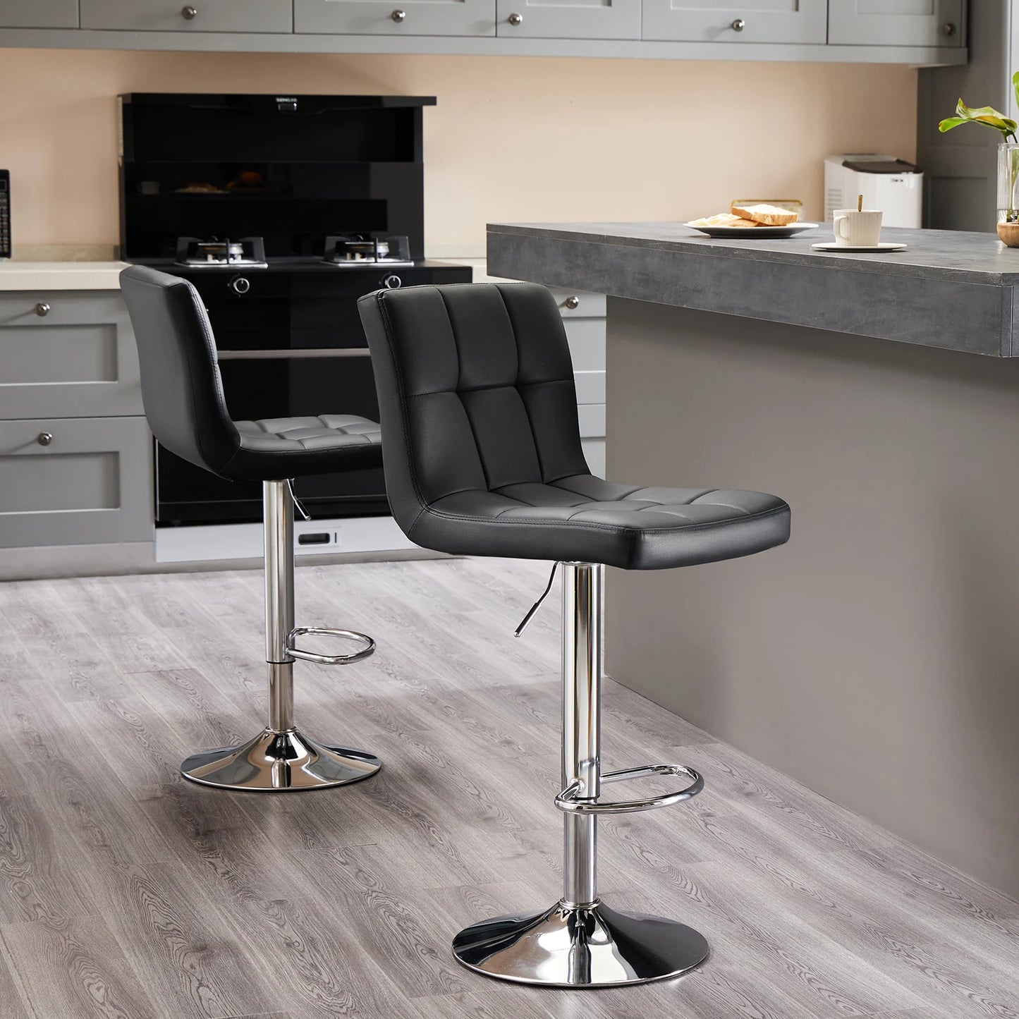 PU Leather Bar Stools Set of 2