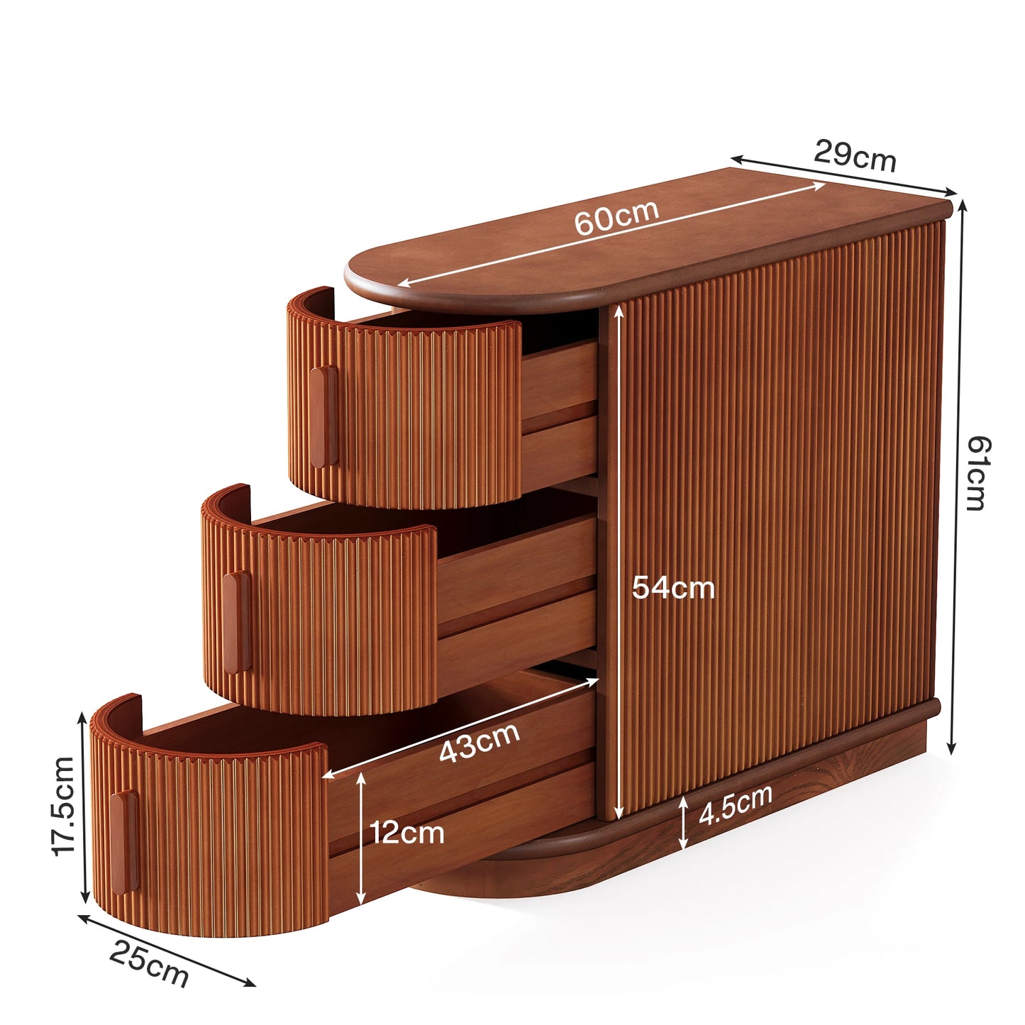 Tribesigns End Table Round Solid Wood Sofa Bedside Narrow Bedroom Side Table Nightstand with Drawer