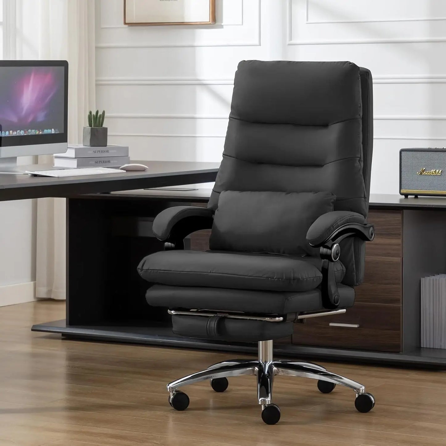Office Chair with Foot Rest and Wheels