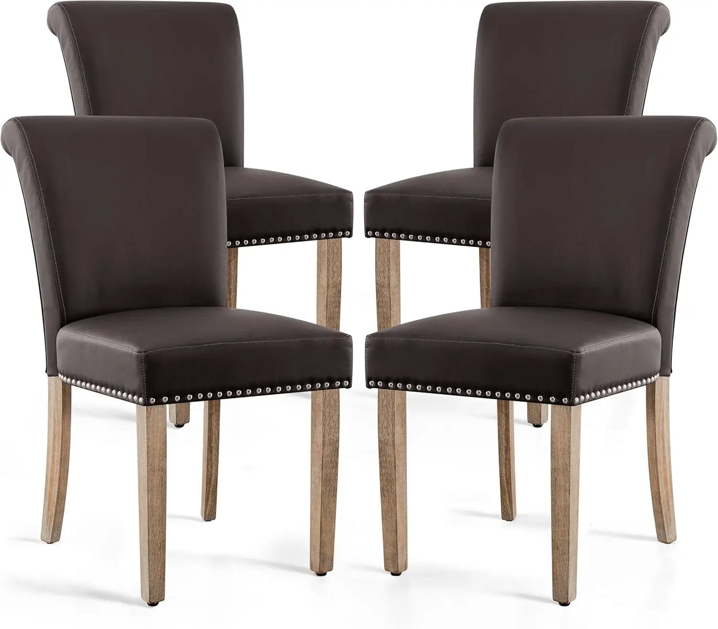 Dining Chair Set of 4, Leather Dining Chairs Kitchen Table Chairs Set of 4, Modern High-End Kitchen Side Chaires for Bedroom
