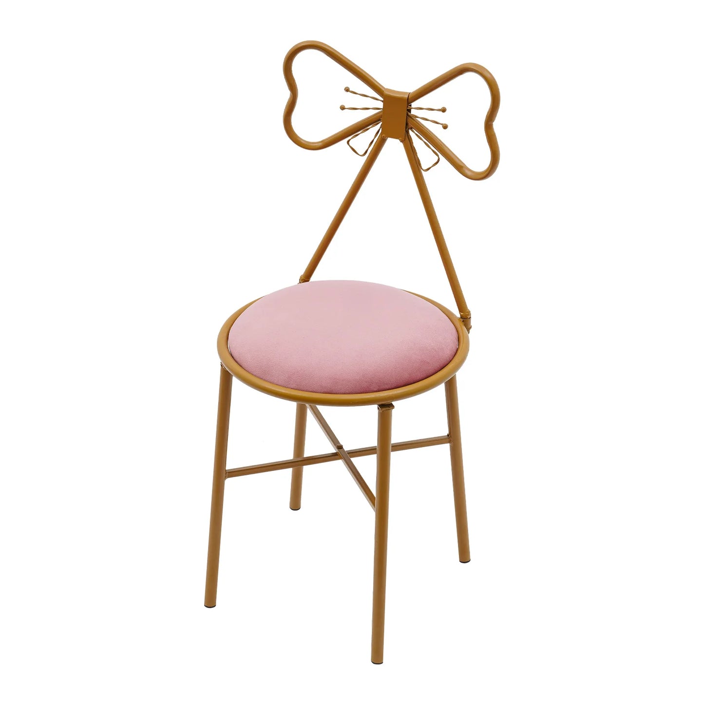 Velvet Makeup Chair Metal Frame Butterfly Backrest Chair