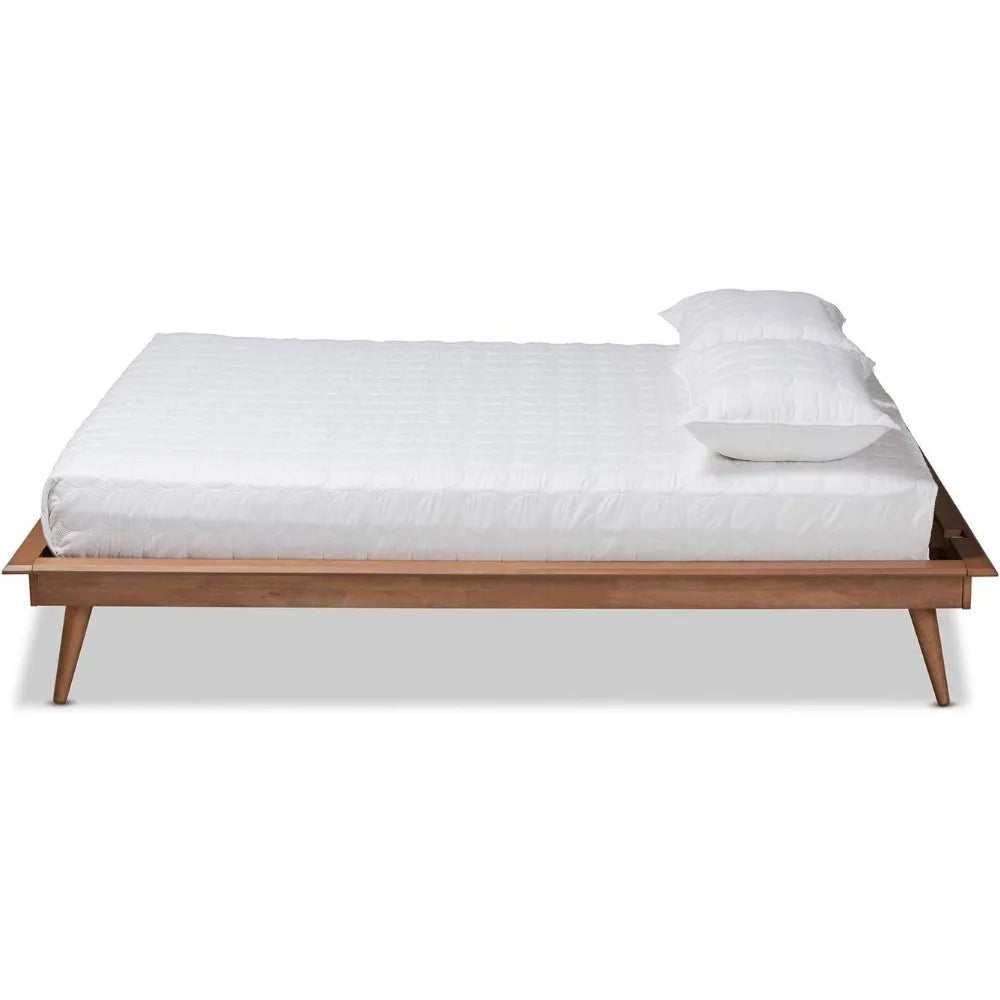 Walnut Queen Platform Bed Frame by Baxton Studio