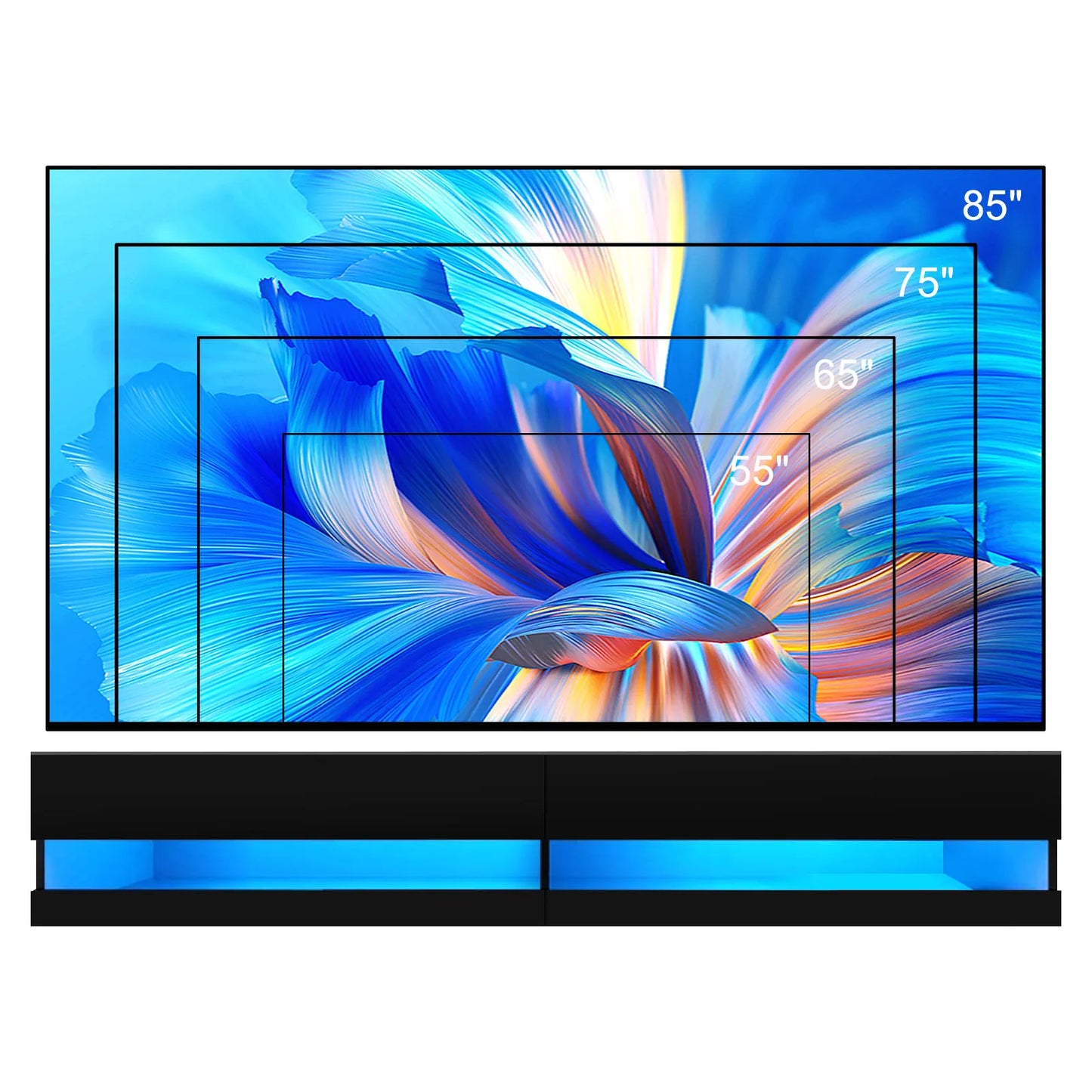 71" Floating TV Stand for 75/80" TV w/Power Outlets