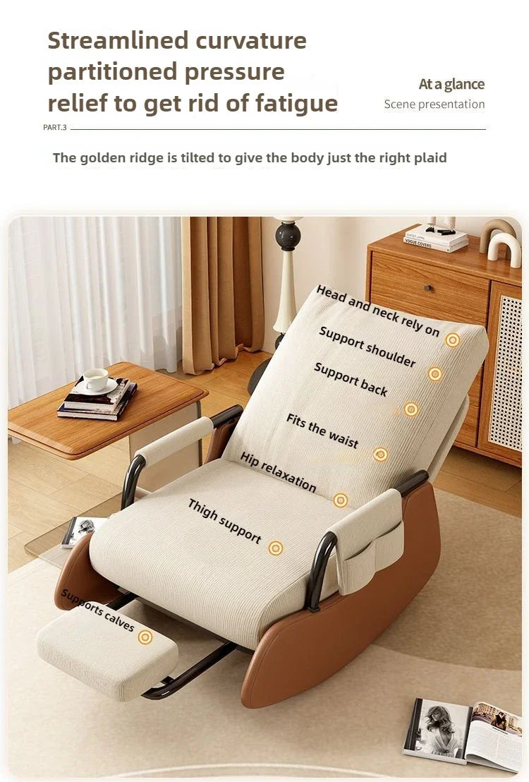 Reclining chair lunch break folding