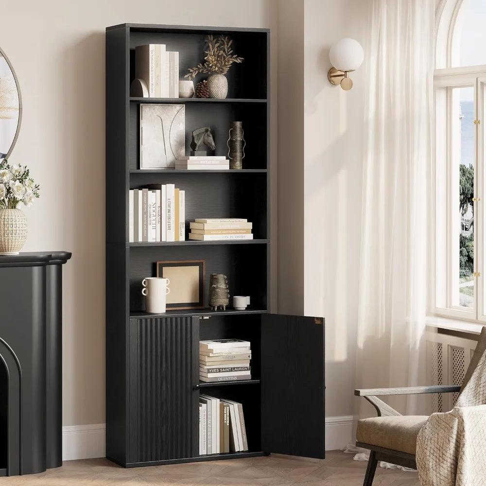 Tall Bookshelf, Bookcase with storage