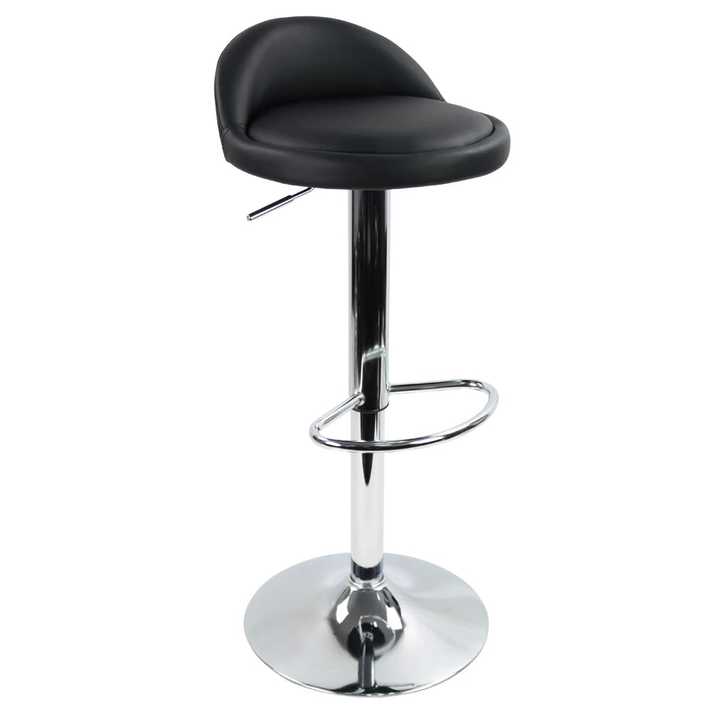 PU Leather Round Bar Stool with Back Rest Height