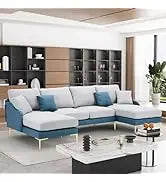 Sofa couch,4 Seat ,L-Shaped Velvet with Chaise Lounge
