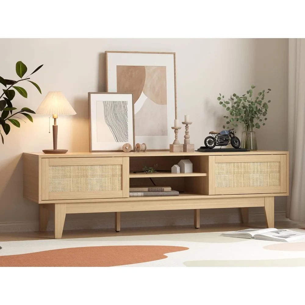 TV Stand for 55 65 Inch TV with Shelves