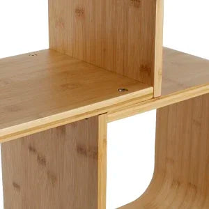 5-Tier Bamboo Bookshelf, 2 in 1 Bookcase Storage