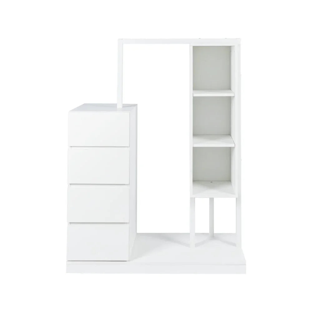 Wardrobe Cabinet with Hanging Rack & Shelves