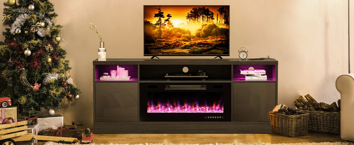 Fireplace TV Stand – 70" Stand with 36" LED Heater