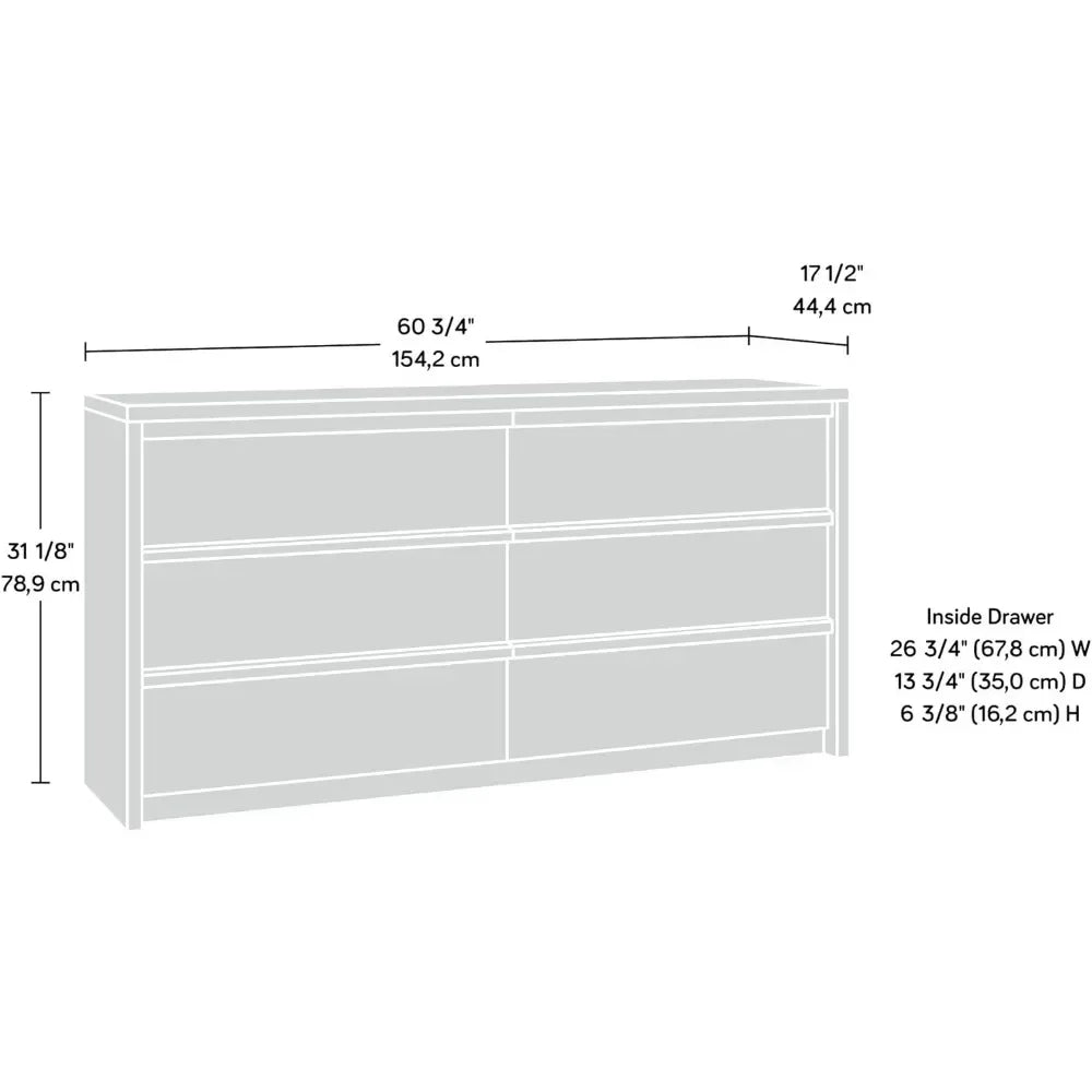 Wooden Dresser, Grand Walnut Chest of Drawers