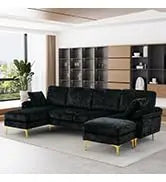 Sofa couch,4 Seat ,L-Shaped Velvet with Chaise Lounge