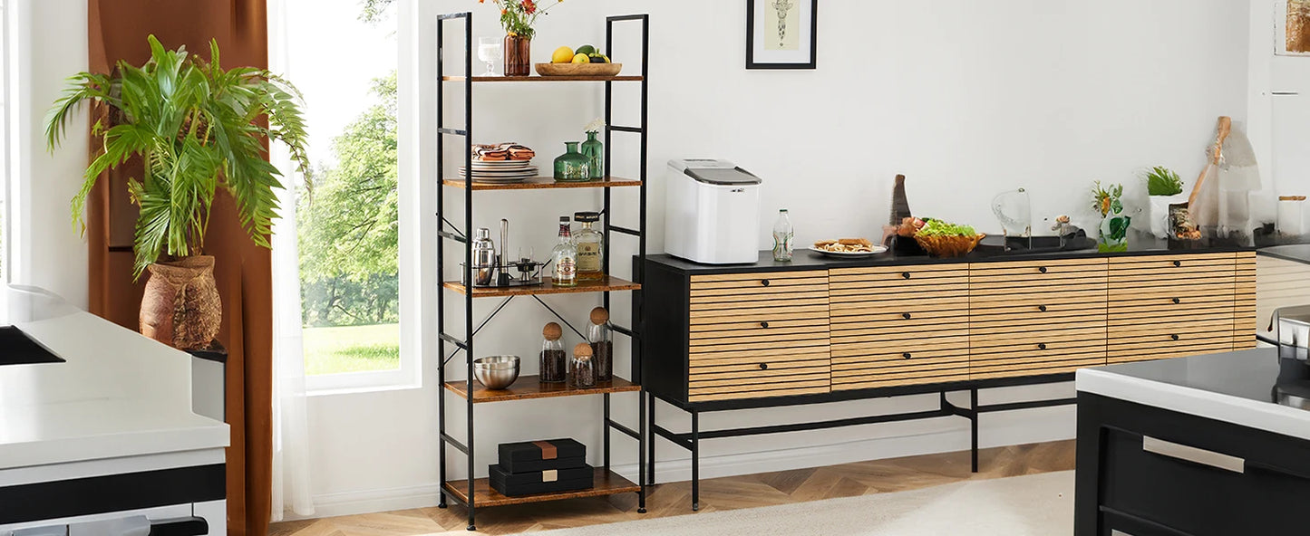 5 Tier Bookcase Bookshelf Modern