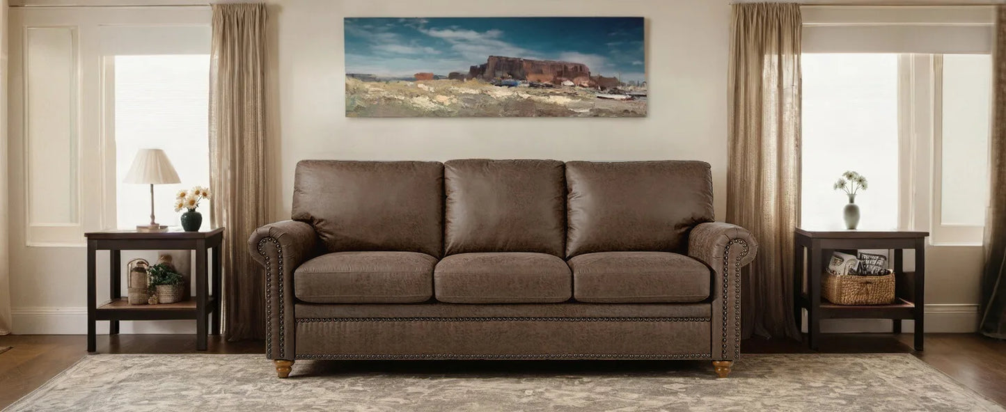 3-Seat Modern Living Room Sofa - Luxury Leather