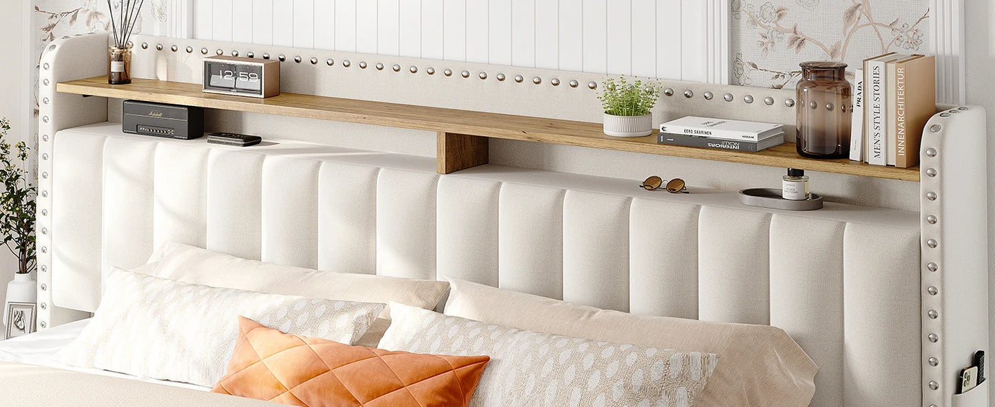 Full, Queen and King size Bed Frame with Drawers