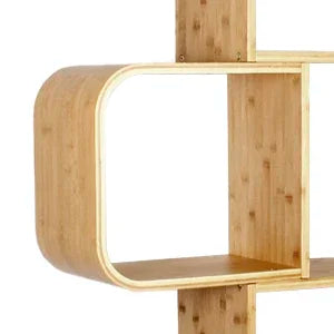 5-Tier Bamboo Bookshelf, 2 in 1 Bookcase Storage