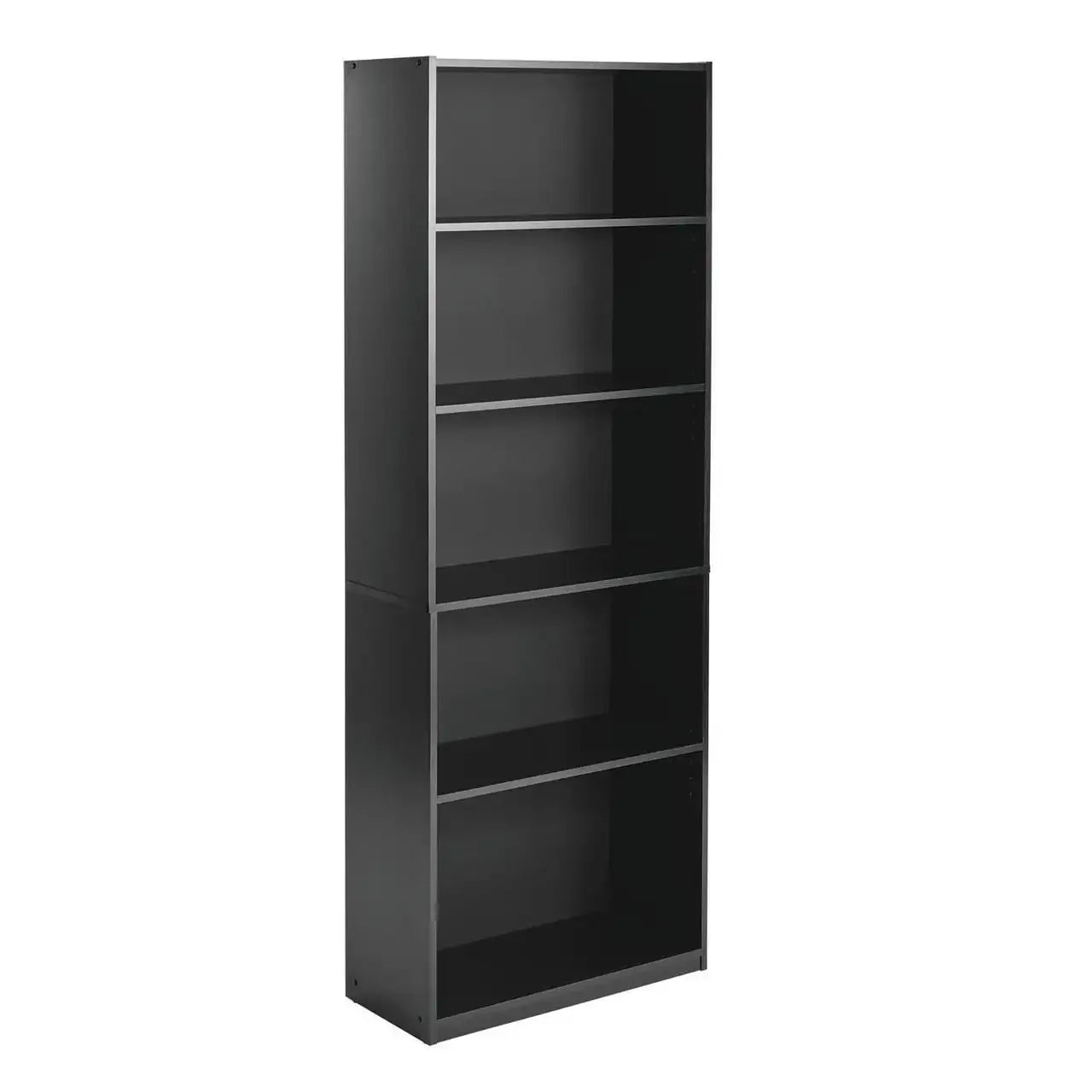 5-Shelf Bookcase , True Black Oak/White Bookshelf