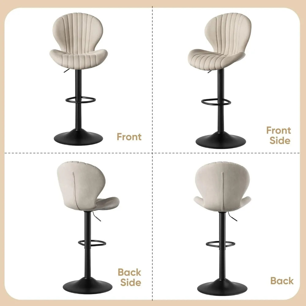 Bar Stools Set of 2 Swivel Bar Chairs, Easy Assembly
