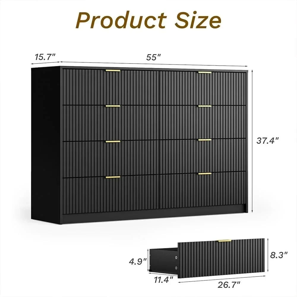 Double Dresser, Modern Tall Chest of Drawers