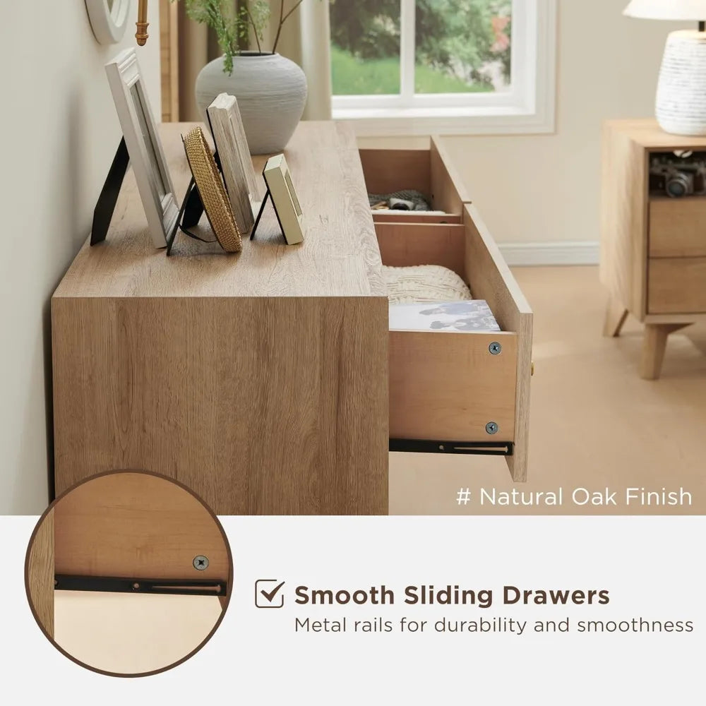 6 Drawer Dresser, 54" Wide Chest of Drawers
