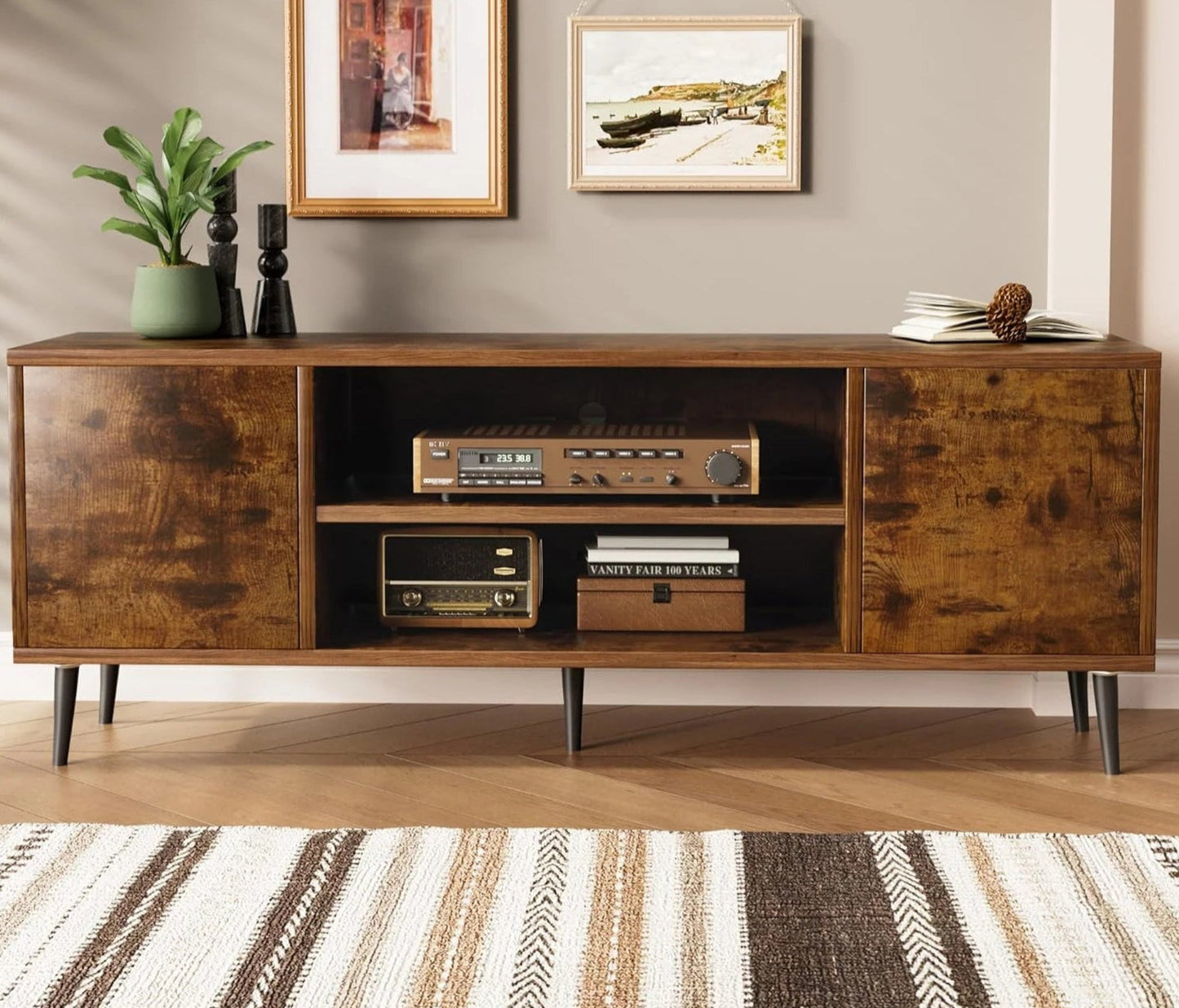 TV Stand for 65 Inch TV with Storage Cabinet