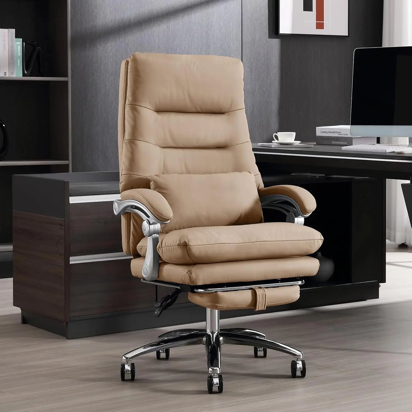 Office Chair with Foot Rest and Wheels