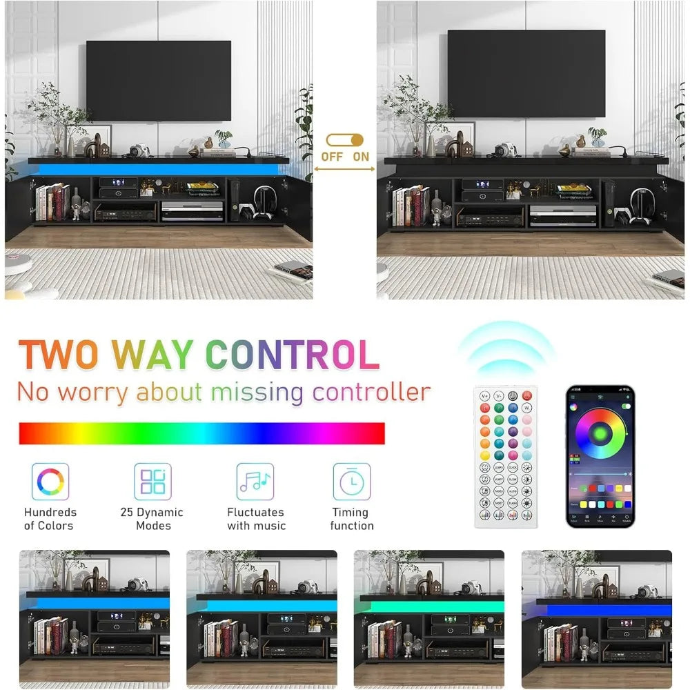LED TV Stand for 85 Inch with Power Outlet