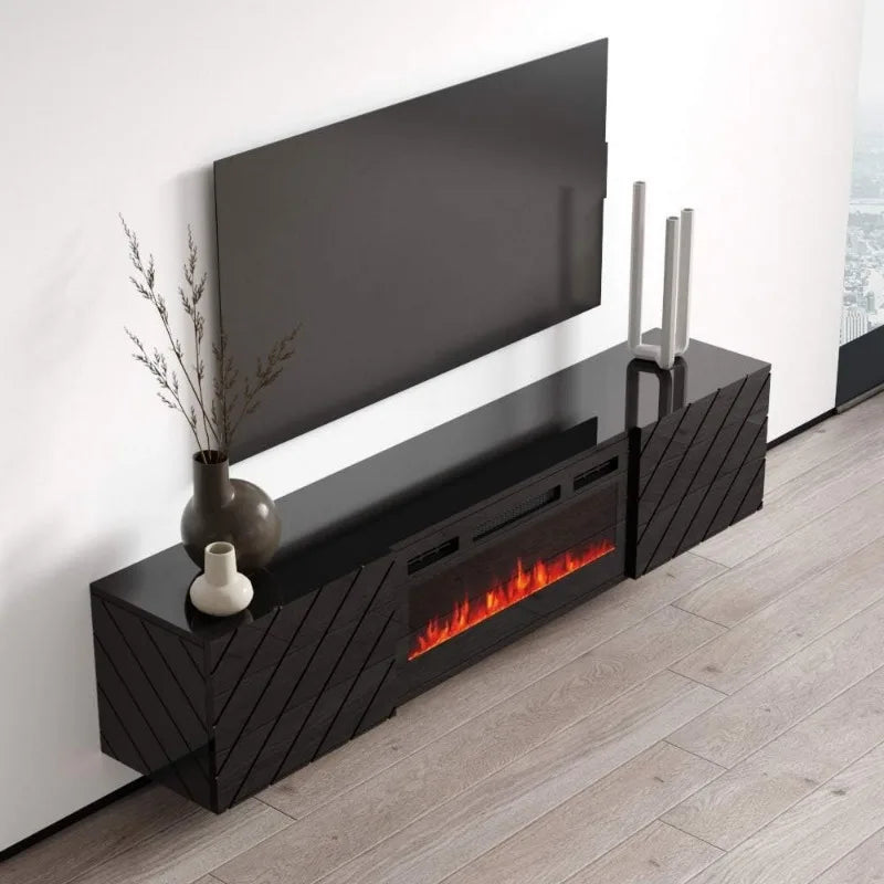 Floating Fireplace TV Stand for up to 80-inch TVs