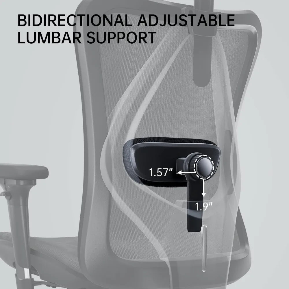Office Chair with 3 Way Armrests Lumbar Support