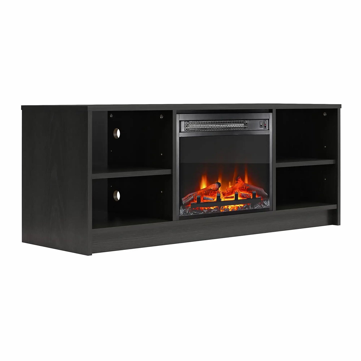Fireplace TV Stand, for TVs up to 55", Black Oak