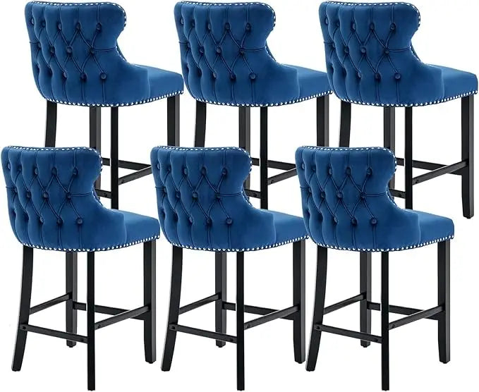 Bar Stools Set Counter Height,with Solid Wood Legs