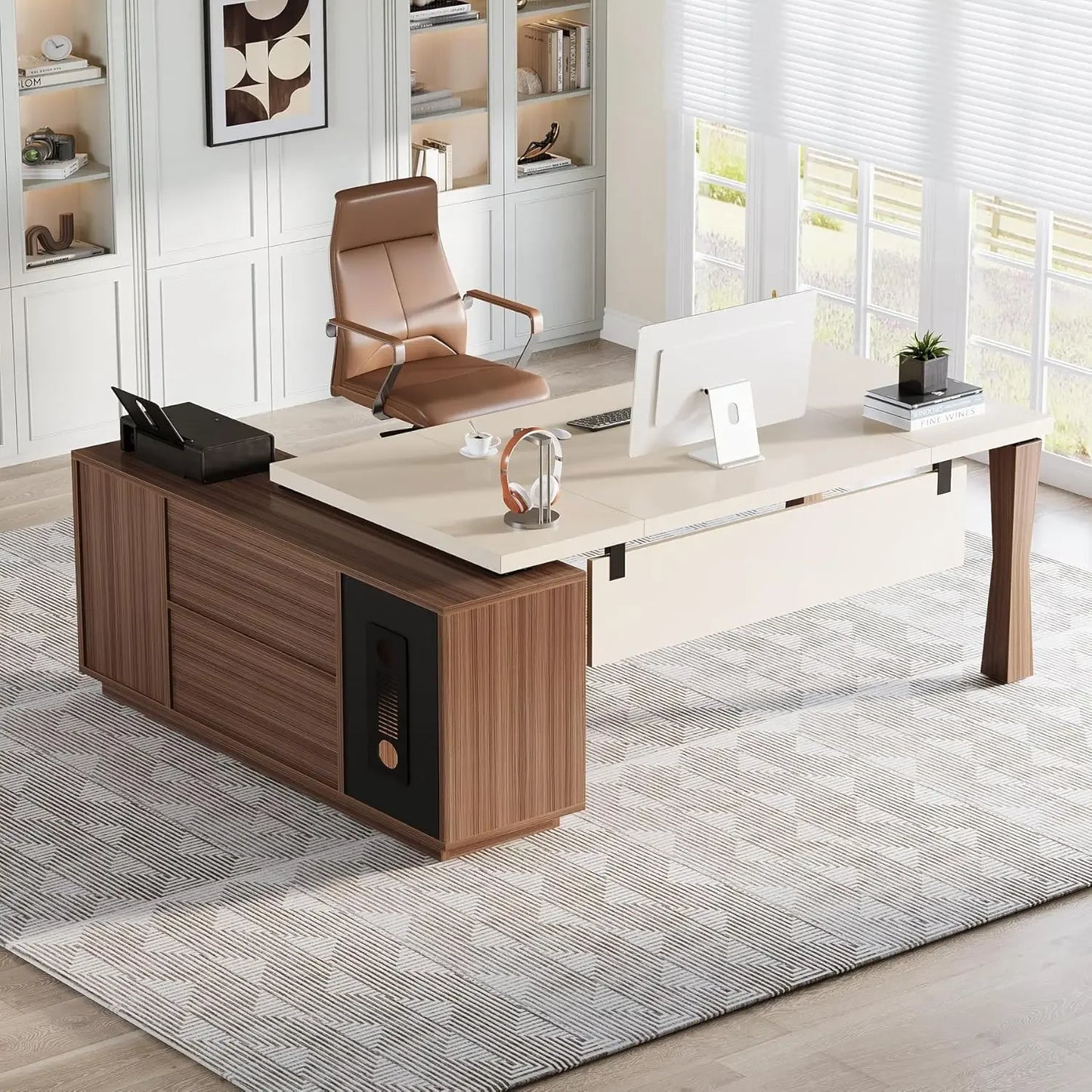 71-Inch Executive Desk, L-Shaped Desk