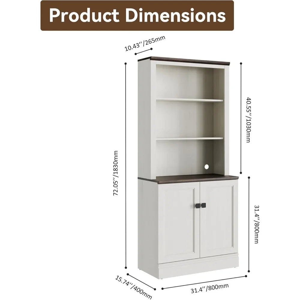 5 Tier Bookcase, Bookshelf with Adjustable Shelves