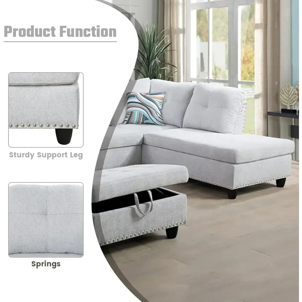 Modern Lounge 4 seats Sofa - L Shaped Sectional Couch