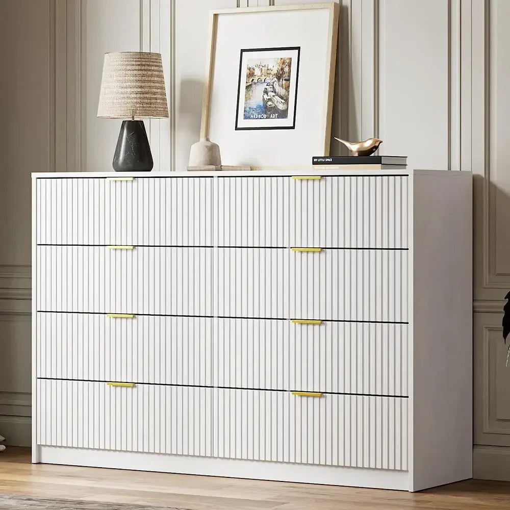 Double Dresser, Modern Tall Chest of Drawers