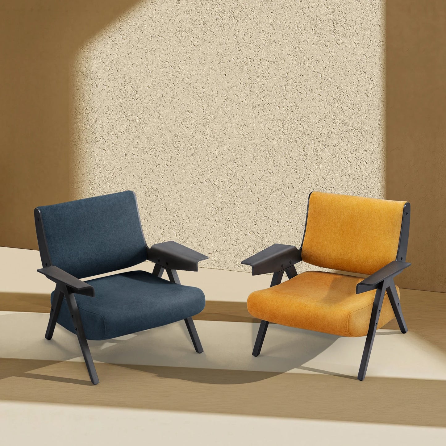 Accent Chair Upholstered Armchair with Solid Wood Frame