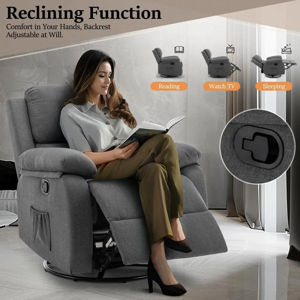 Recliner Chair, 360 Swivel Rocker Chair for Adults