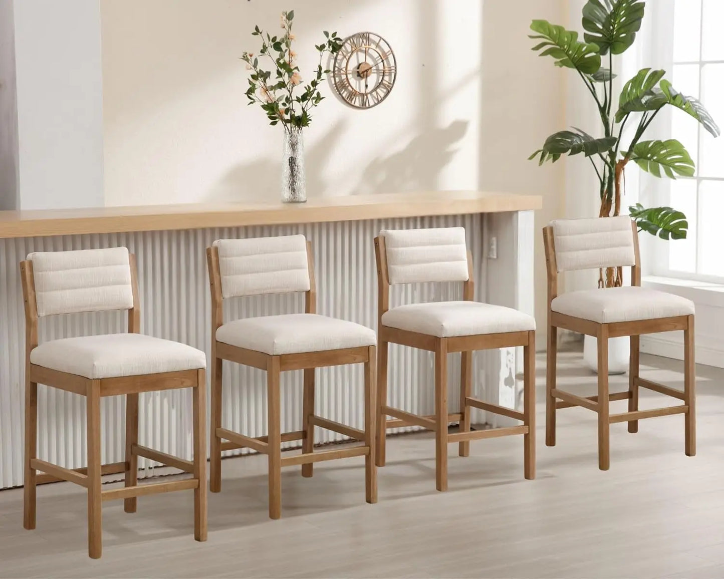 Bar Stools Set of 4 Counter Stools with Backs