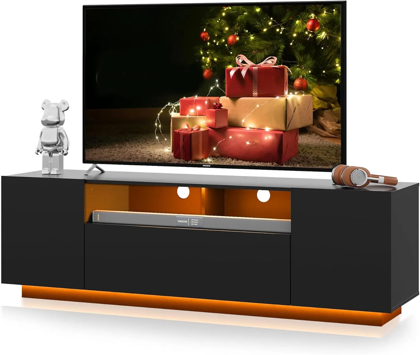 TV Stand with Storage Cabinet and LED