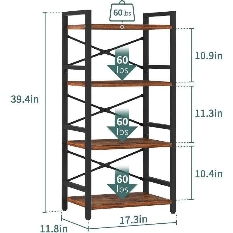 4 Tier Bookshelf - Small Bookcase