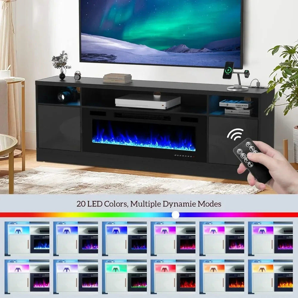 Fireplace TV Stand – 70" Stand with 36" LED Heater