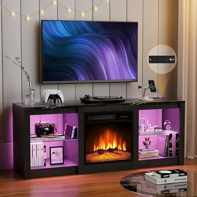 Fireplace TV Stand – 70" Stand with 36" LED Heater