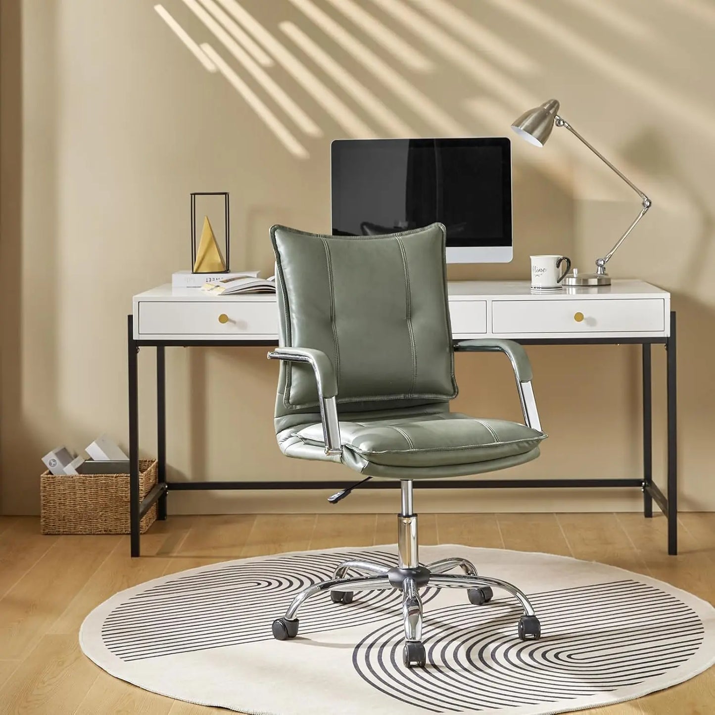 Office Chair, Adjustable Swivel with Golden Legs