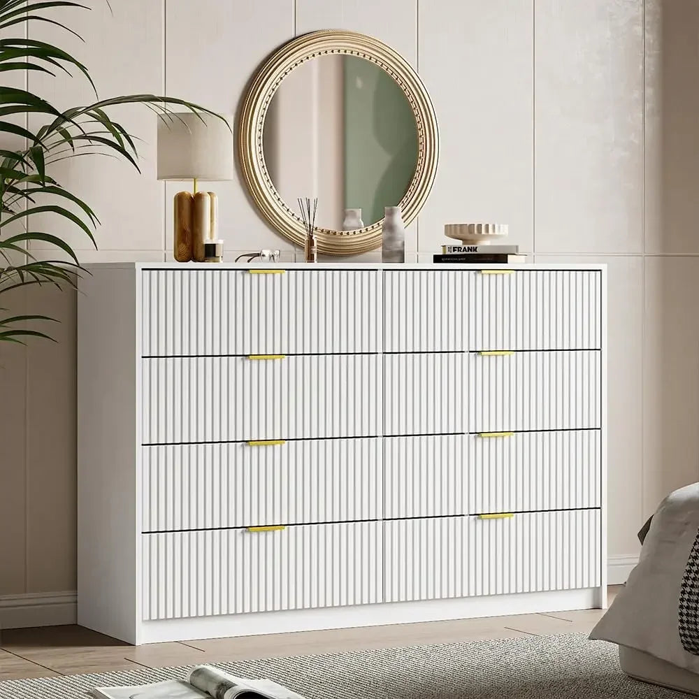Double Dresser, Modern Tall Chest of Drawers