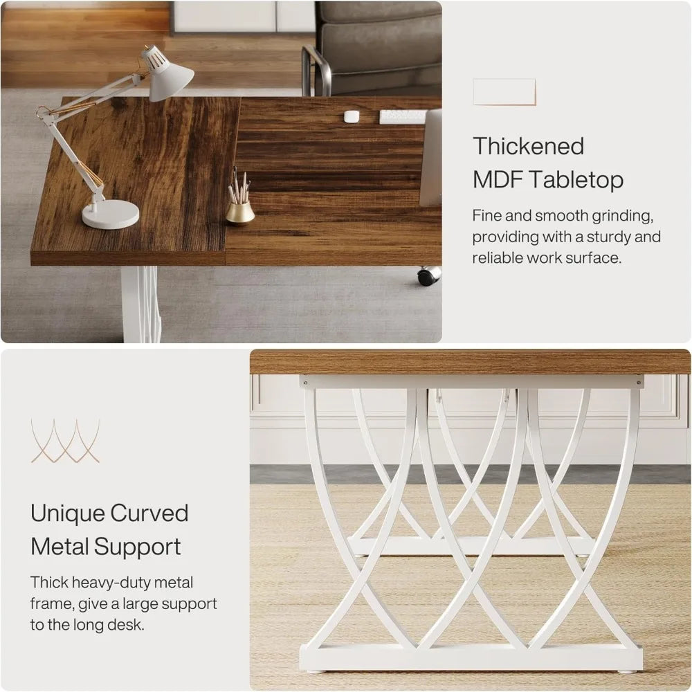 70.86-Inch Executive Desk, Thick Metal Frame