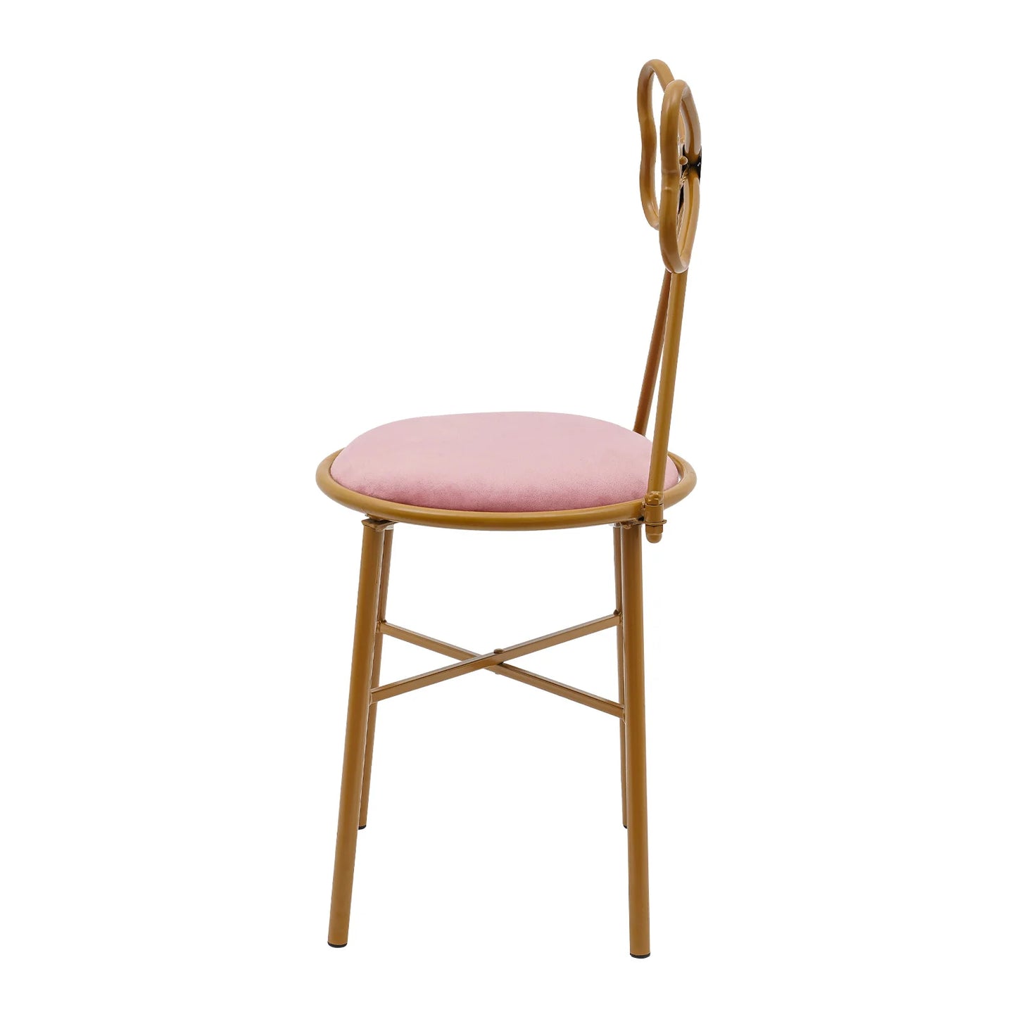 Velvet Makeup Chair Metal Frame Butterfly Backrest Chair