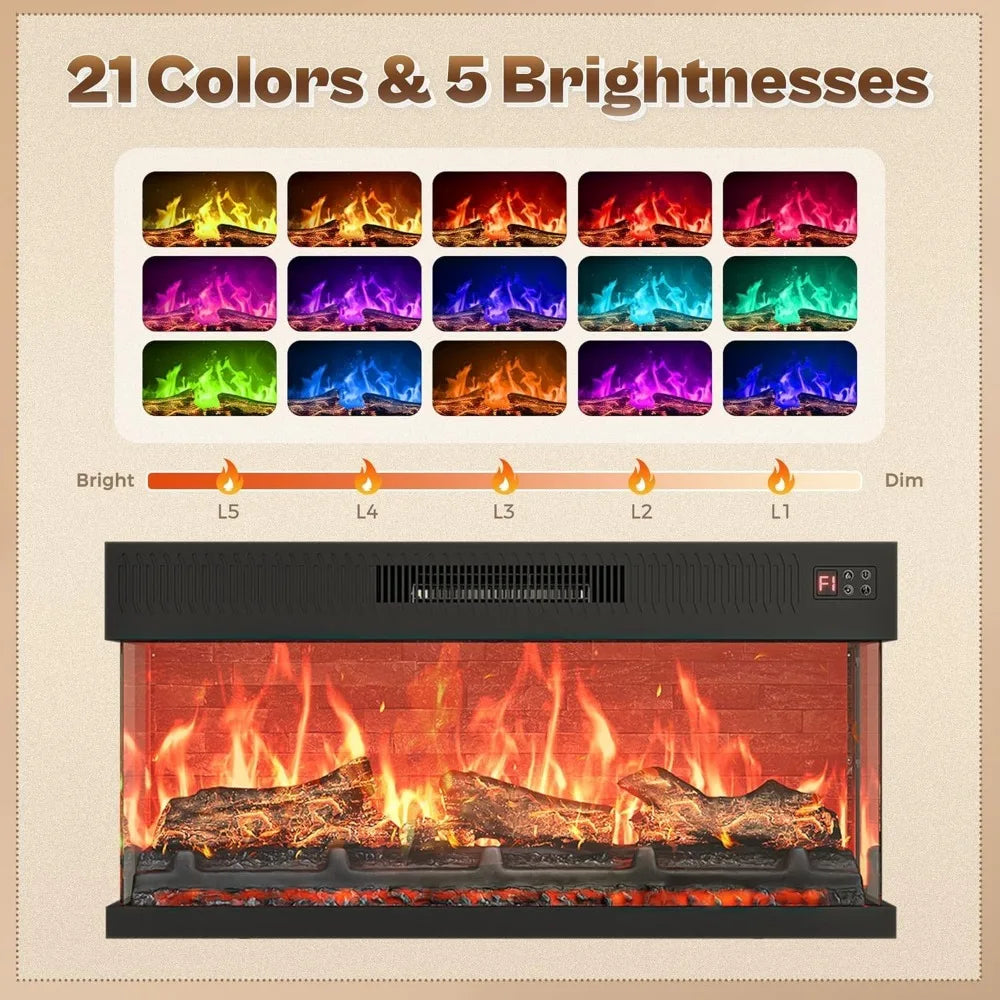 Fireplace TV Stand for 75 80 Inch TV, with Drawers