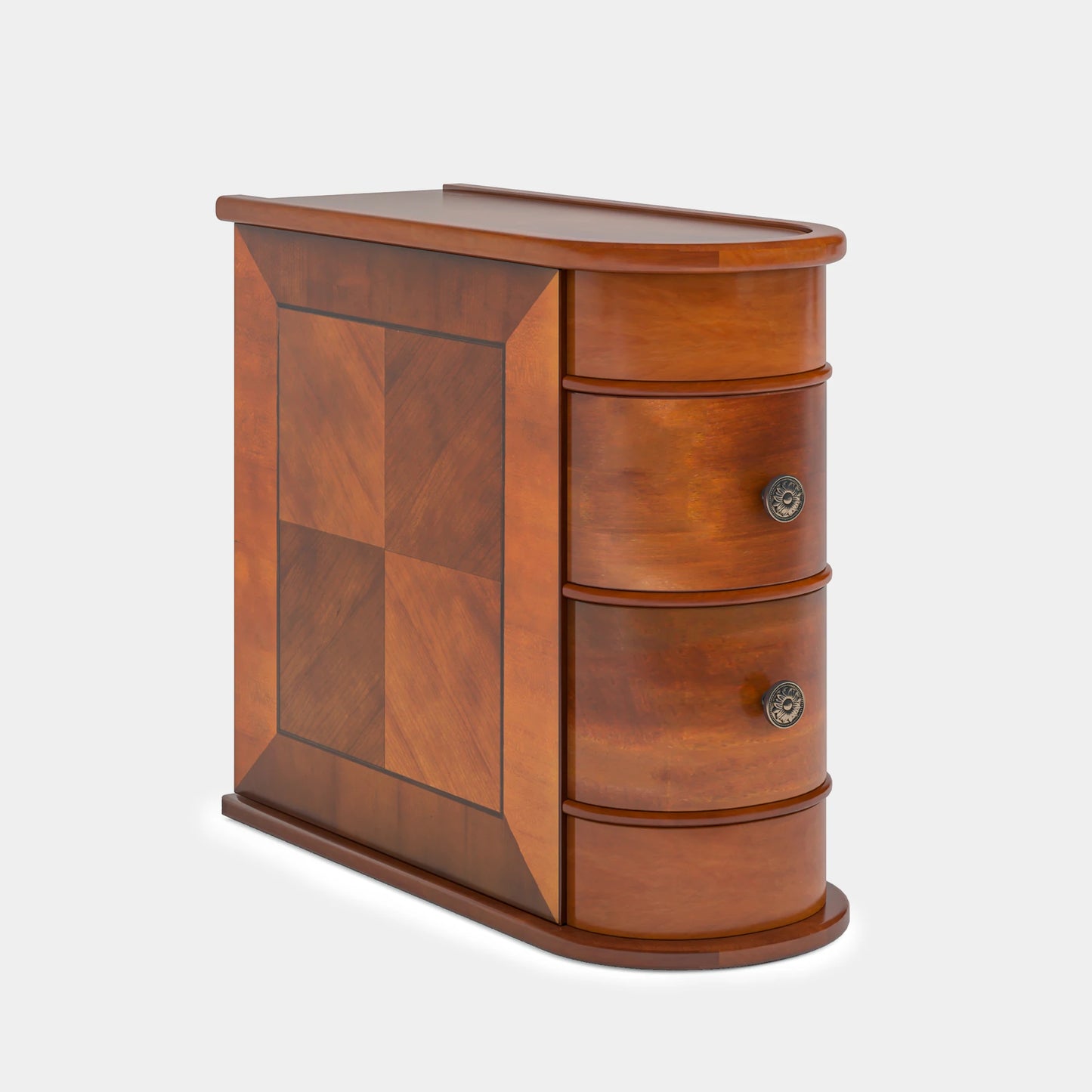 Tribesigns End Table Round Solid Wood Sofa Bedside Narrow Bedroom Side Table Nightstand with Drawer