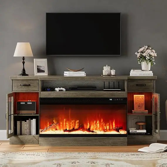 TV Stand for 80" TV with Storage